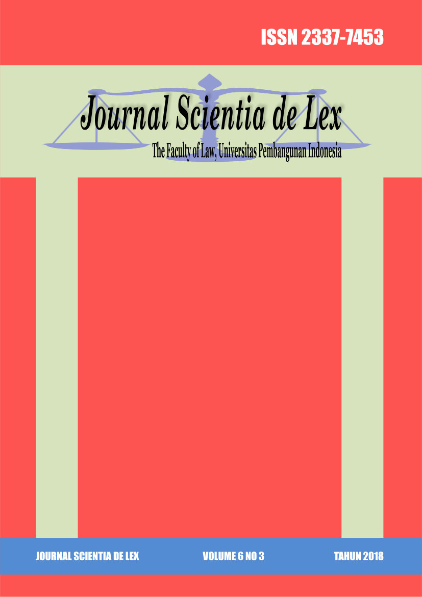 					Lihat Vol 6 No 3 (2018): Journal Scientia De Lex
				